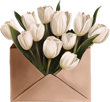 tulips in an envelope